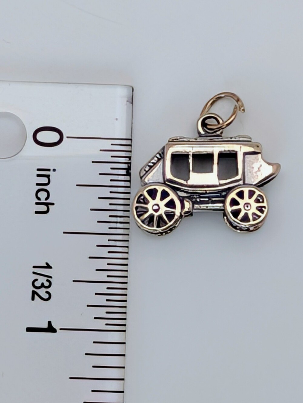 Horsedrawn Carriage Wagon S925 Sterling Silver Charm Pendant - Picture 5 of 6